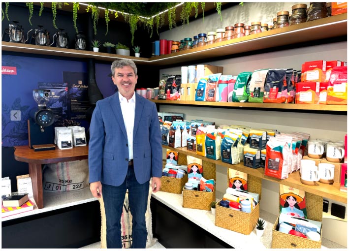 Alex Frost at Juan Valdez Coffee Store, Dubai, UAE, June 2024